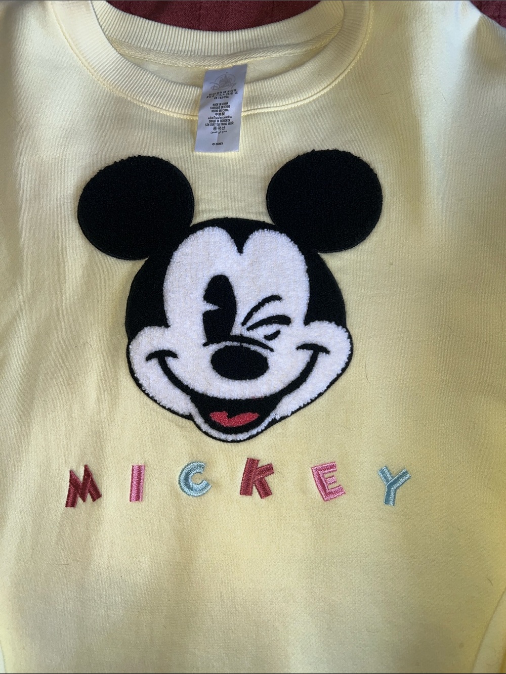 Disney Yellow women’s Mickey Embroidered Sweatshirt - Picture 3 of 4